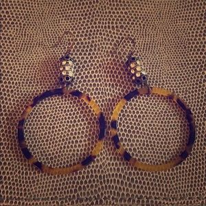 J crew tortoise hoops